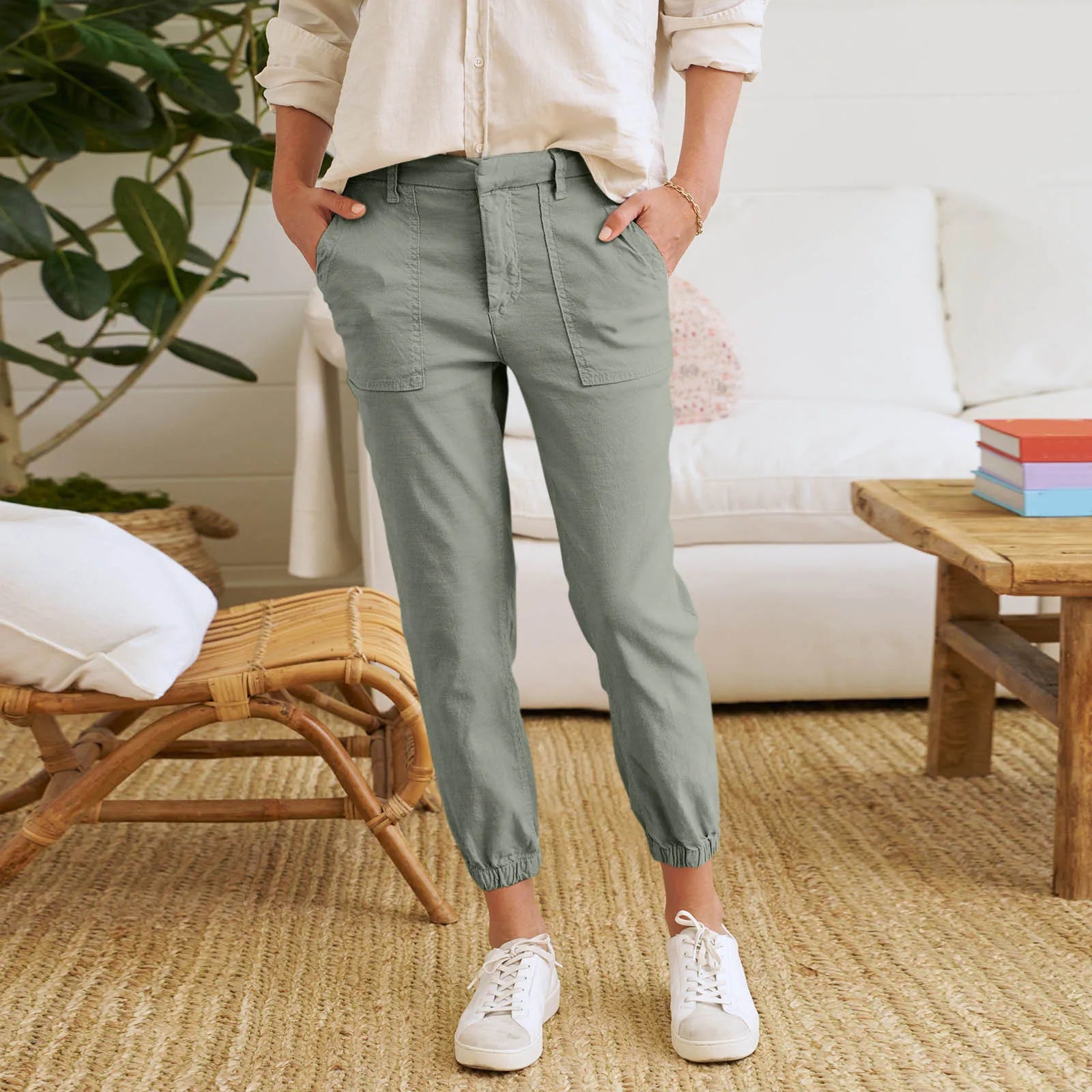 Women’s Cotton and Linen Capri Pants